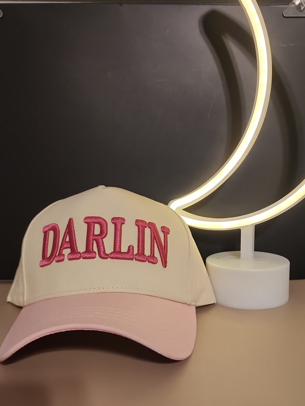 Darlin Trucker Hat Pink & Cream